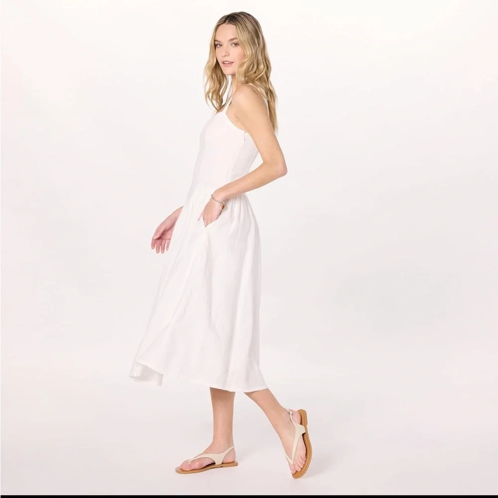The drop balu feminine shaped White Midi Dress - Picture 2 of 10